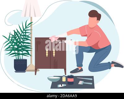 Handyman flat color vector faceless character Stock Vector
