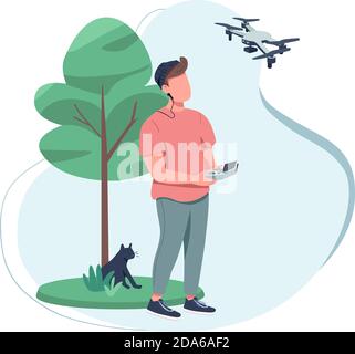 Content creator flat color vector faceless character Stock Vector