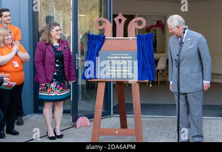 HRH Prince Charles opening the Rock UK Summit Centre Stock Photo