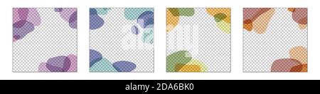 template for social networks social media advertising. Editable square post frame with copy space. delicate minimalist fashion design, trending abstract transparent spot lines Stock Vector