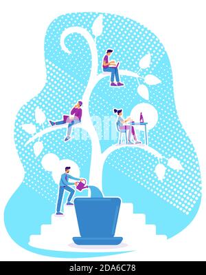 Students education flat concept vector illustration Stock Vector