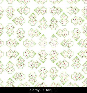 light christmas trees seamless vector pattern Stock Vector