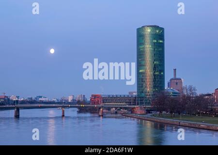 geography / travel, Germany, Hesse, Frankfurt on the Main, west harbor Tower on the Mainufer, Frankfur, Additional-Rights-Clearance-Info-Not-Available Stock Photo