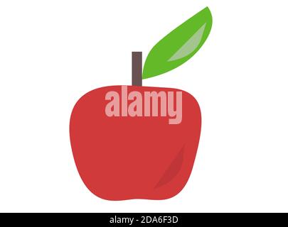 Apple icon. Red apple logo isolated on white background. illustration for any design. Stock Photo