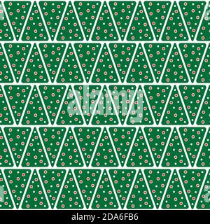 Vector Christmas pattern with green Christmas trees, geometric Stock Vector