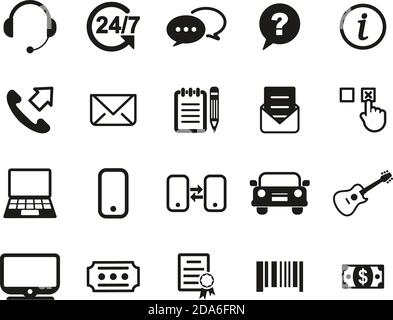 Replacement Or Exchange Icons Black & White Set Big Stock Vector