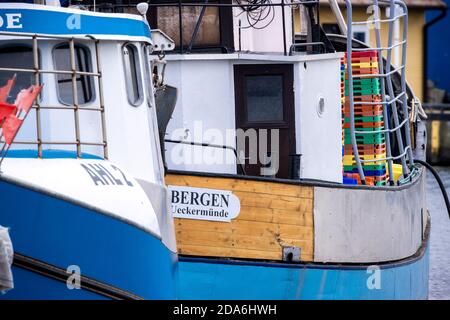 Freest, Germany. 05th Nov, 2020. Fishing boats are moored in the fishing port. Credit: Jens Büttner/dpa-Zentralbild/ZB/dpa/Alamy Live News Stock Photo