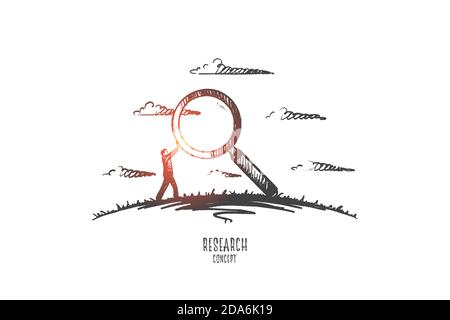 Research concept. Hand drawn isolated vector. Stock Vector