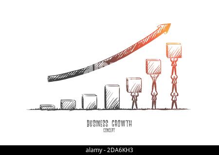 Business growth concept. Hand drawn isolated vector. Stock Vector