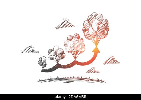Start up concept. Hand drawn isolated vector Stock Vector