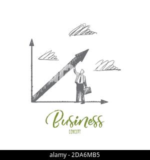 Business concept. Hand drawn isolated vector Stock Vector