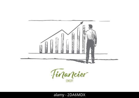 Financier concept. Hand drawn isolated vector Stock Vector