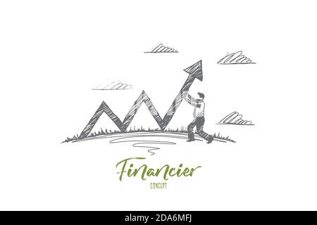 Financier concept. Hand drawn isolated vector Stock Vector