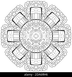 Colorful cute Mandalas. Decorative unusual round ornaments for coloring. Stock Vector