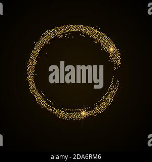 Different gold frames vector. Gold frames isolated on black background . Vector Frames for your Design. Stock Vector