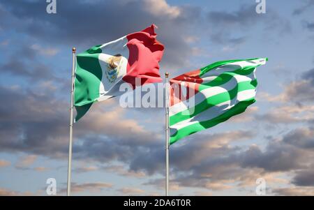 Beautiful national state flags of Abkhazia and Eritrea together at the ...