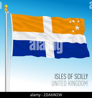 Isles of Scilly official flag, UK, vector illustration Stock Vector