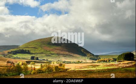 The dam on Megget Reservoir in the Yarrow valley on an autumn day in the Scottish Borders. Stock Photo