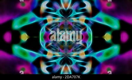 Abstract neon blurry patterned symmetrical background. For design and network Stock Photo