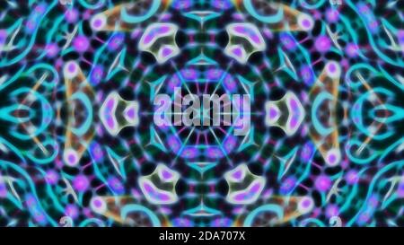 Abstract neon blurry patterned symmetrical background. For design and network Stock Photo