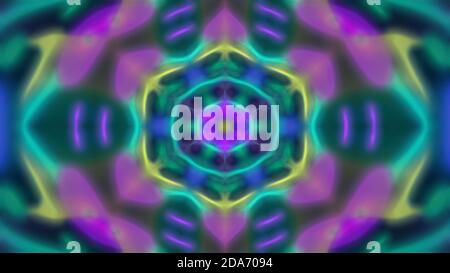 Abstract neon blurry patterned symmetrical background. For design and network Stock Photo