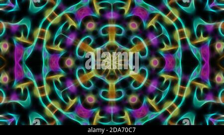 Abstract neon blurry patterned symmetrical background. For design and network Stock Photo