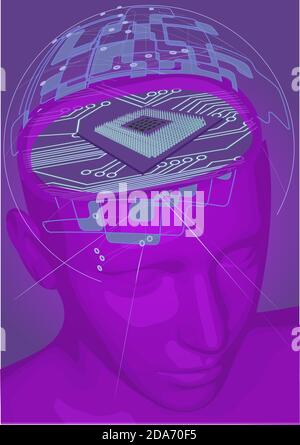 artificial intelligence vector conceptual illustration Stock Vector