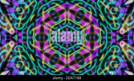 Abstract neon blurry patterned symmetrical background. For design and network Stock Photo