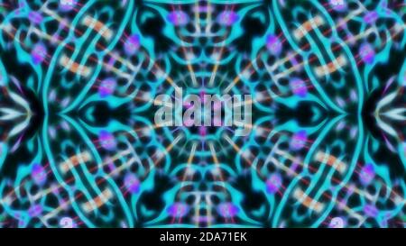 Abstract neon blurry patterned symmetrical background. For design and network Stock Photo