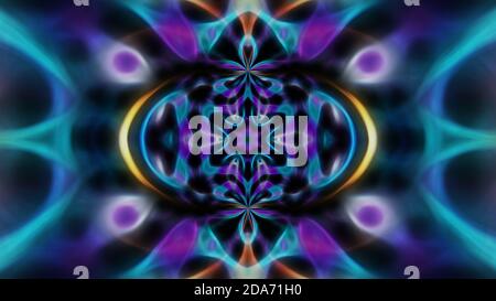 Abstract neon blurry patterned symmetrical background. For design and network Stock Photo