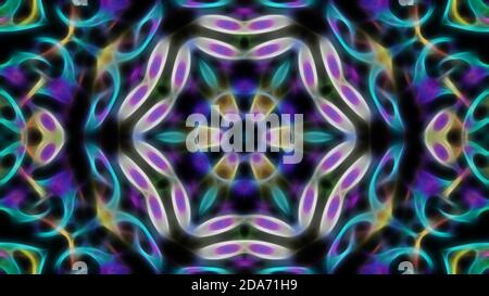 Abstract neon blurry patterned symmetrical background. For design and network Stock Photo