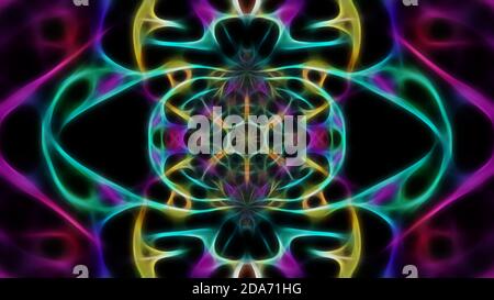 Abstract neon blurry patterned symmetrical background. For design and network Stock Photo