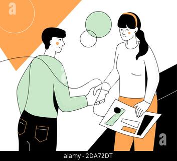 Business agreement - modern flat design style illustration Stock Vector