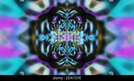 Abstract neon blurry patterned symmetrical background. For design and network Stock Photo