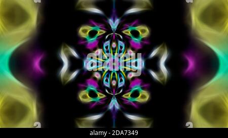 Abstract neon blurry patterned symmetrical background. For design and network Stock Photo