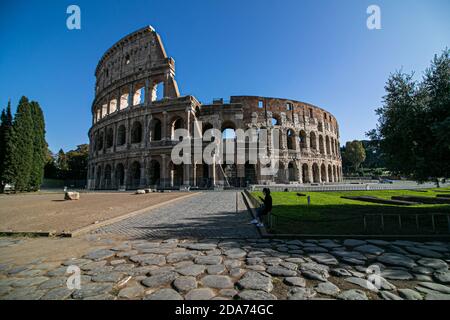 ROME ITALY  10 November 2020. Rome Colosseum is closed to visitors along with all museums and archaeological sites in Italy under new restrictions  imposed by the Italian government  from November 6 until December 3, following a sharp rise in COVID-19 cases. Credit: amer ghazzal/Alamy Live News Stock Photo