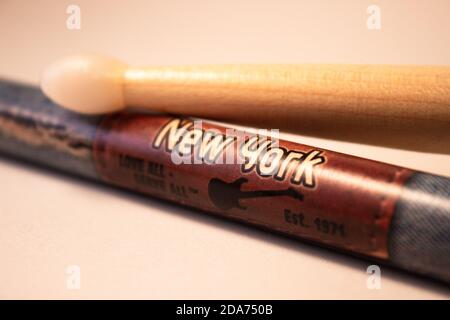 Istanbul/Turkey-November 10,2020: Hard Rock Cafe Drumsticks isolated on white background Stock Photo