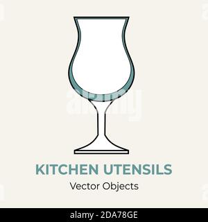 Wine glass simple form vector illustration Vector line illustration isolated logo icon cafe menu banner flayer glassware Stock Vector