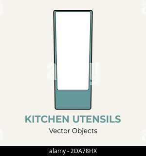 Glass cup simple form vector illustration. Vector line illustration isolated logo icon cafe menu banner flayer glassware Stock Vector