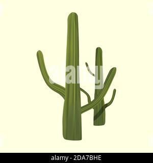 Realistic desert cactus prickly pear. Stock Vector