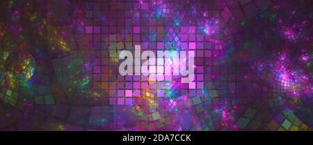 Fractal abstract background horizontal multi colored image Stock Photo