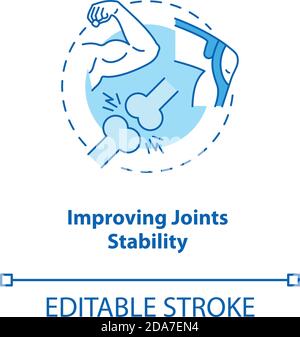 Improve joint stability turquoise concept icon Stock Vector