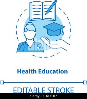 Health education turquoise concept icon Stock Vector