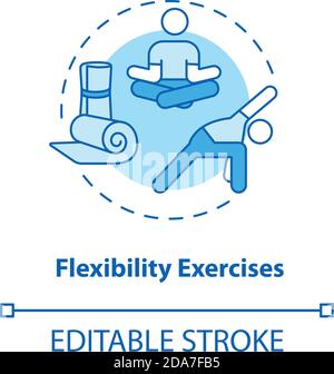 Flexibility exercises turquoise concept icon Stock Vector