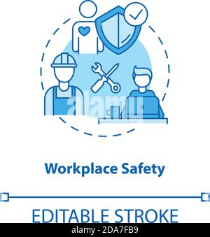 Workplace safety turquoise concept icon Stock Vector