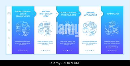 App developer skills onboarding vector template Stock Vector
