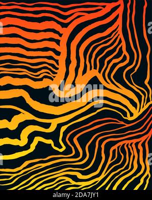 Psychedelic colorful waves. Fantastic art with decorative texture Stock Vector