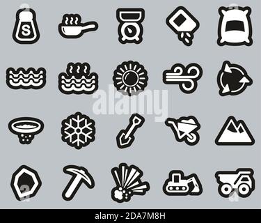 Salt & Salt Mining Icons Black & White Set Big Stock Vector Image & Art ...