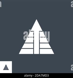 Pyramid with Arrow related vector glyph icon. Stock Vector