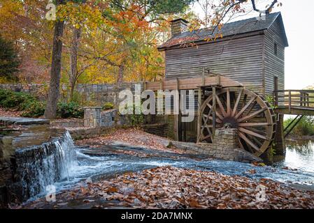 Historic Stone Mountain Grist Mill at Stone Mountain Park near Atlanta, Georgia. (USA) Stock Photo